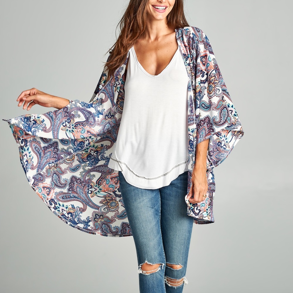 NWT Oversized Paisley Kimono MADE IN USA